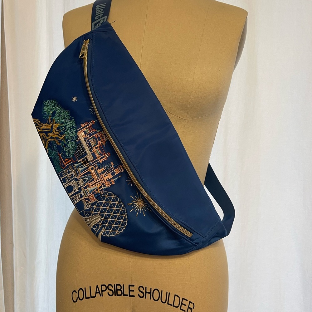 Disney Navy Blue Crossbody Bag with Embroidery